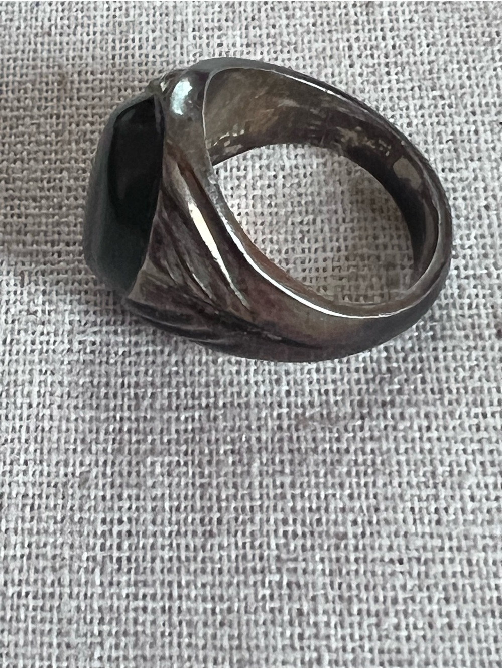 Men's Black Onyx Signet Ring sz 10 - Picture 2 of 6